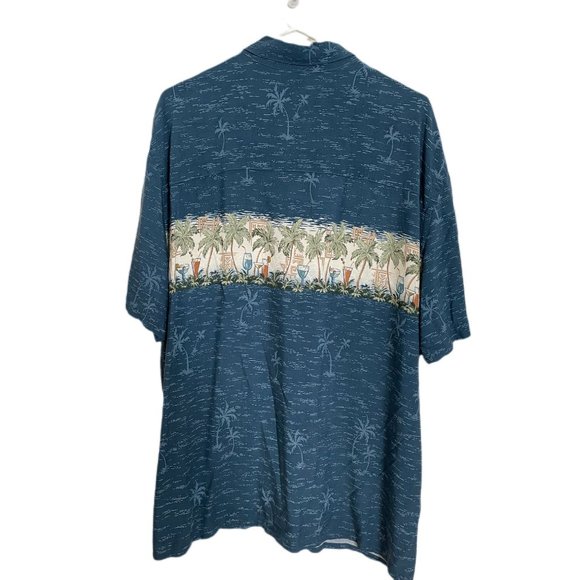 Vintage Island Shores Men's Hawaiian Surf Rayon Shirt Size XL Retro Palms - Picture 2 of 3